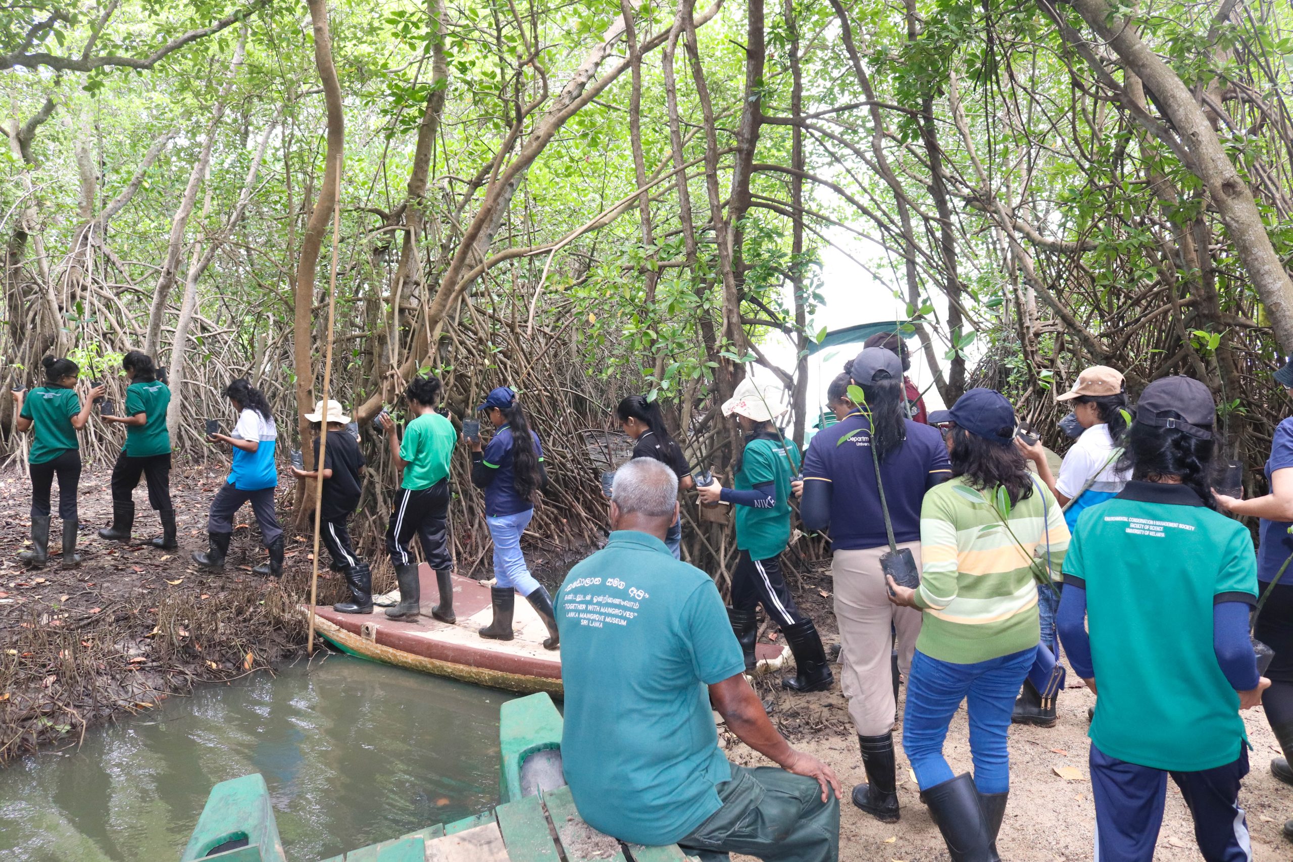 On 5th June, in celebration of World Environment Day, the Centre for Sustainable Solutions (CSS) of the University of Kelaniya visited the Lanka Mangrove Museum and Learning Center to participate in a mangrove restoration programme. As part of the initiative, students and staff members planted 100 mangrove saplings, contributing to the conservation and restoration of the valuable mangrove ecosystem in the Pambala area. The programme aimed to raise environmental awareness while encouraging active participation in climate action and biodiversity conservation.